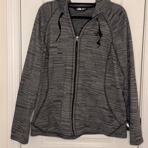 The North Face Women's Black and Gray Striped Hoodie